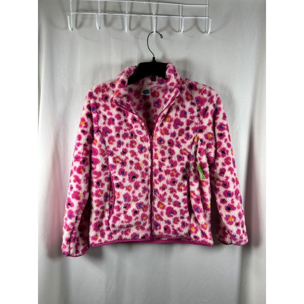 Extremely Me Girls Pink Leopard Sherpa Fleece‎ Full Zip Jacket Size 14/16 NWT